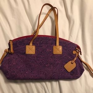 Dooney & Bourke Logo Print Handbag Pink Purple